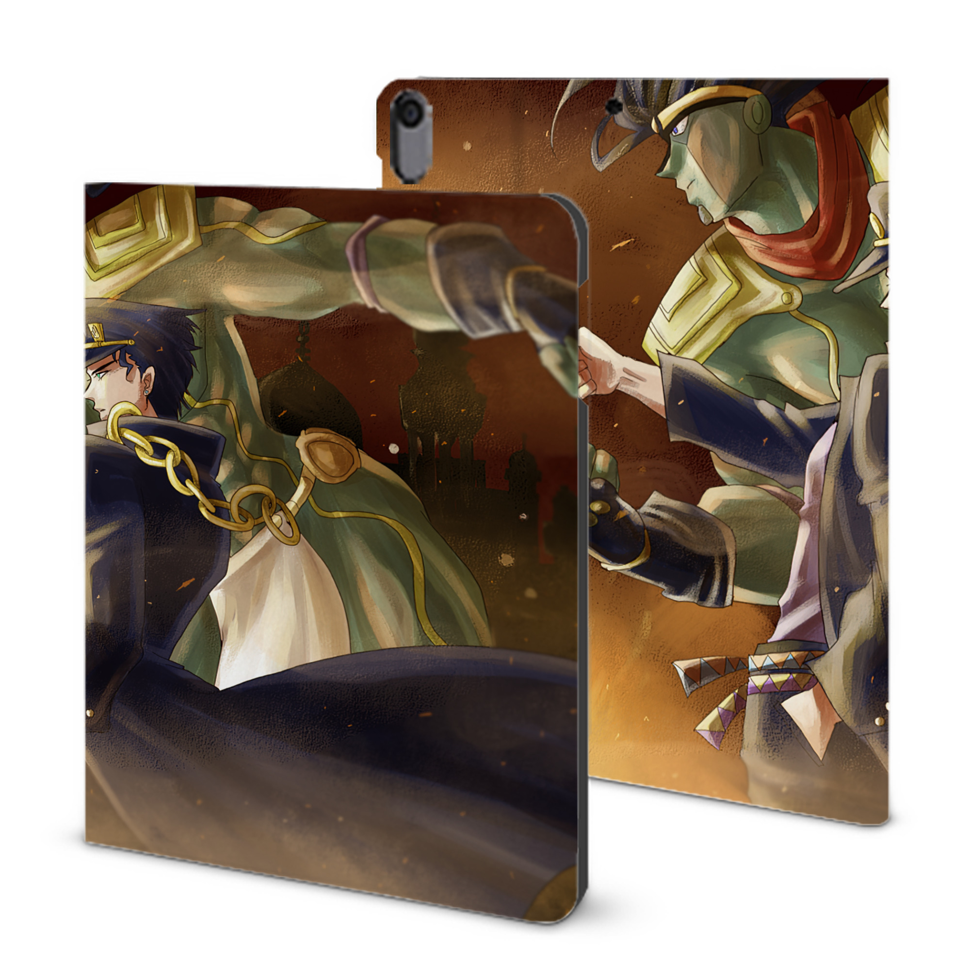 （画像用） ジョジョの奇妙な冒険 JoJo's Bizarre Adventure IPad ケース ブック型 PUレザー TPU 耐衝撃 軽量 薄型 ペン収納なし 全面保護 IPad 各モデル対応